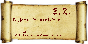 Bujdos Krisztián névjegykártya